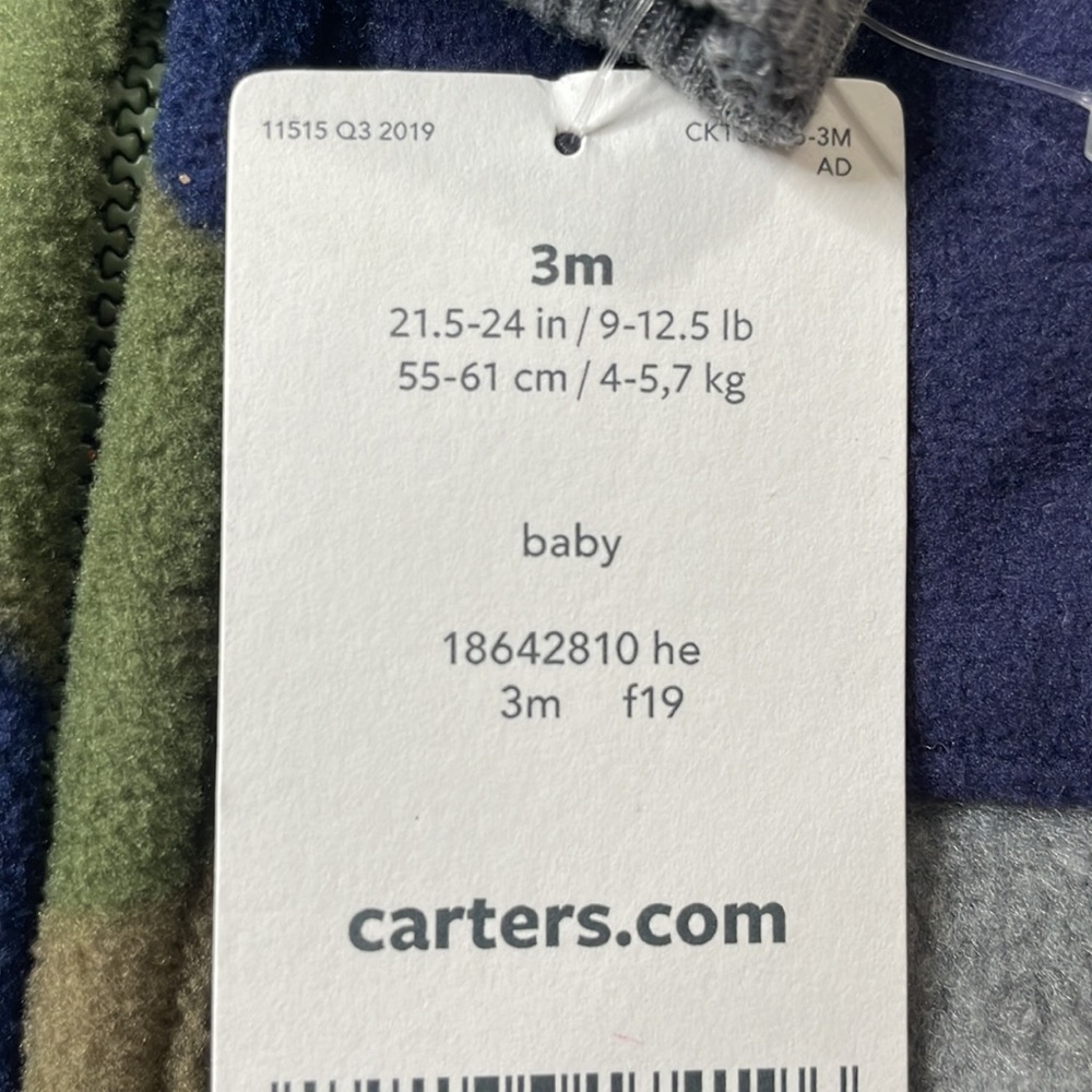 Carter’s baby boy hooded jumpsuit size 3M - Picture 13 of 13